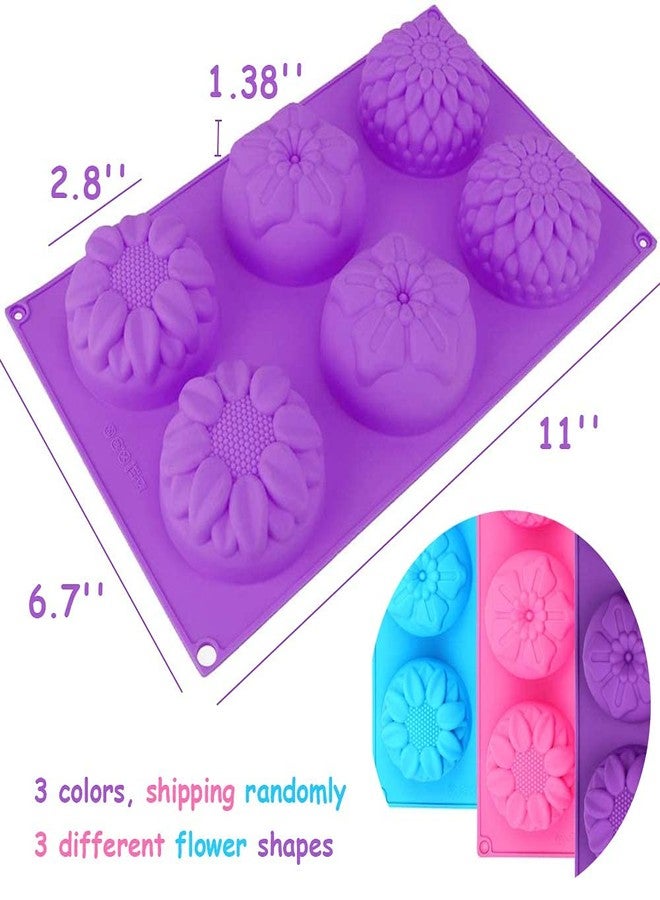 Kosh Easy Release Reusable Flexible Handmade Silicone 6 Cavity Sunflower Shape Soap Mold Tray for Soaps, Chocolates, Jelly, Desserts Pudding Candle Chocolate Mould Maker for Kitchen ( Multi-Color, Pack of 1) (Sunflower Shape Soap Mold Design-1) - Image 5